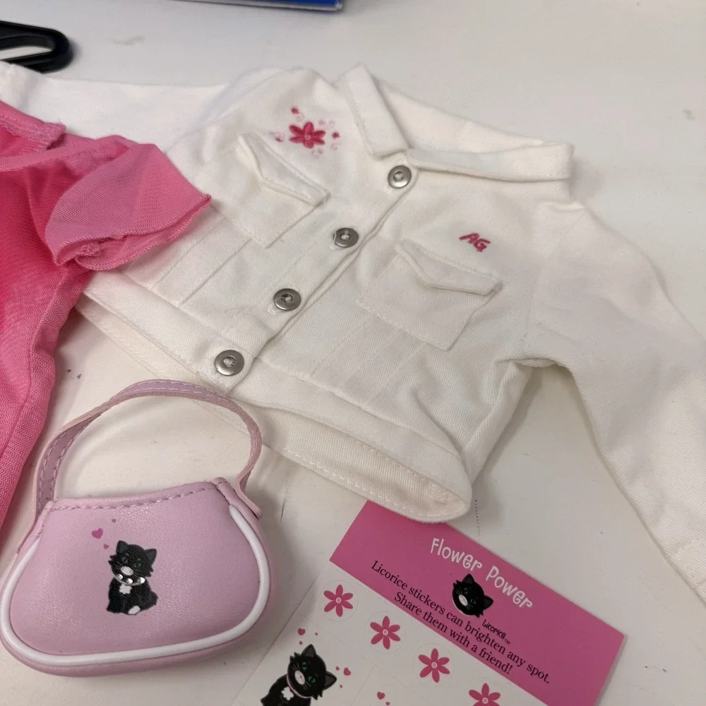 American Girl 2005 Licorice Best Friend Outfit - Dress Jacket Shoes & Cat Purse